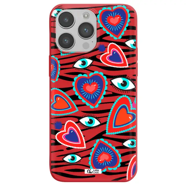 Eye Heart Apple iPhone 14 pro Silicone Imperial Red Case
