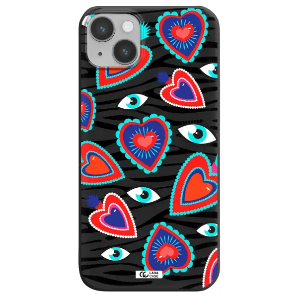 Eye Heart Apple iPhone 14 Silicone black Case