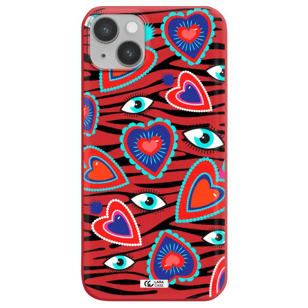 Eye Heart Apple iPhone 14 Silicone Imperial Red Case