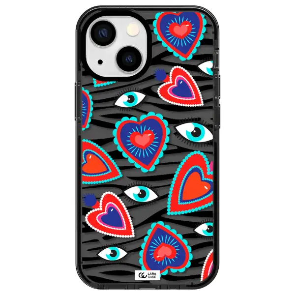 Eye Heart Apple iPhone 15 impact Smoke Black Case