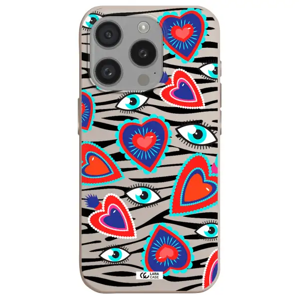 Eye Heart Apple Iphone 15 Pro Silicone Stone Case