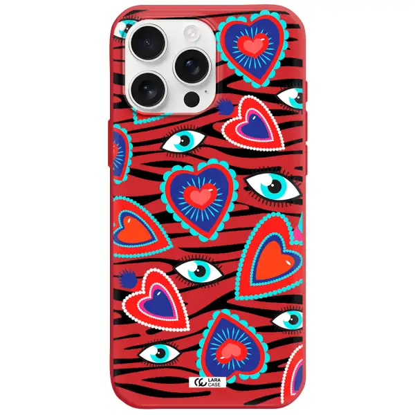 Eye Heart Apple Iphone 16 Pro Max Silicone Imperial Red Case