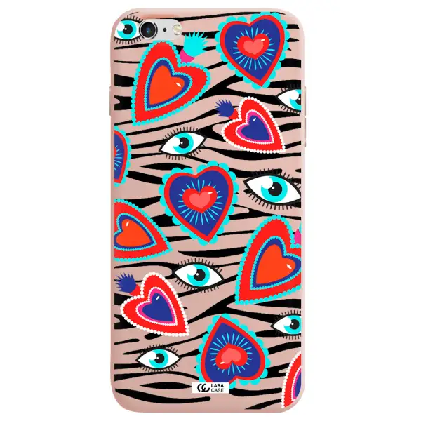 Eye Heart Apple iPhone 6 plus Silicone pastel pink Case