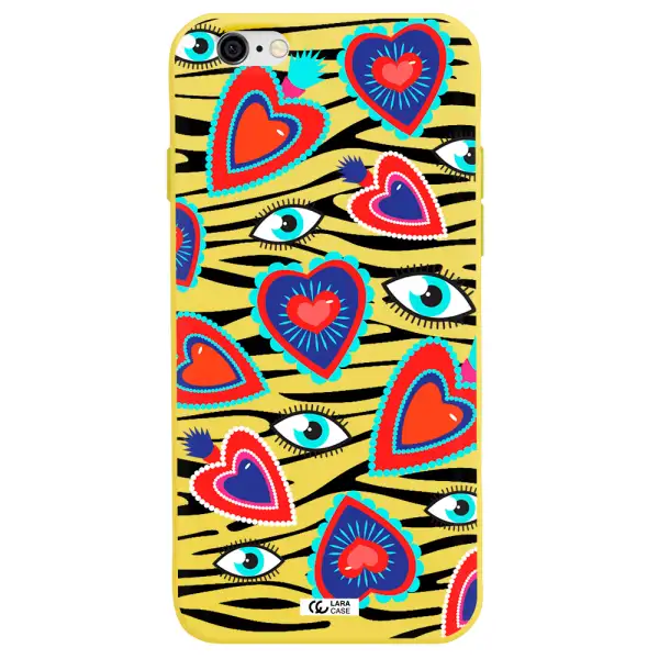 Eye Heart Apple iPhone 6 Silicone canary yellow Case