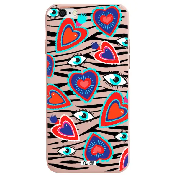 Eye Heart Apple iPhone 6 Silicone pastel pink Case