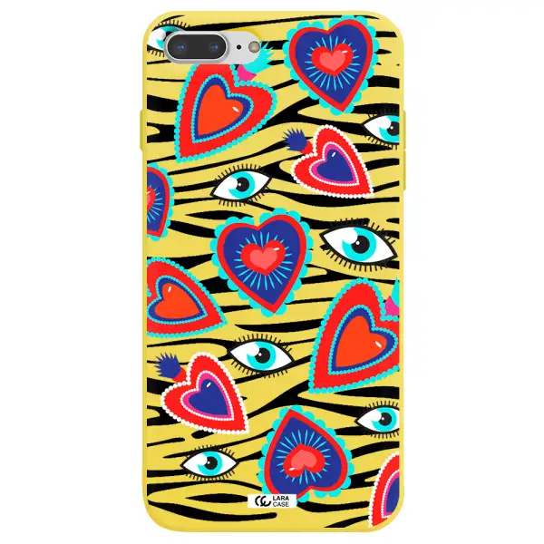 Eye Heart Apple iPhone 7 plus Silicone canary yellow Case
