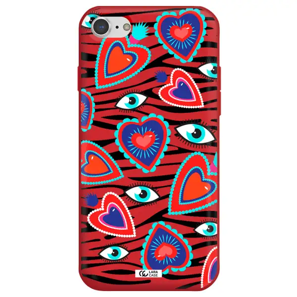 Eye Heart Apple iPhone 7 Silicone Imperial Red Case