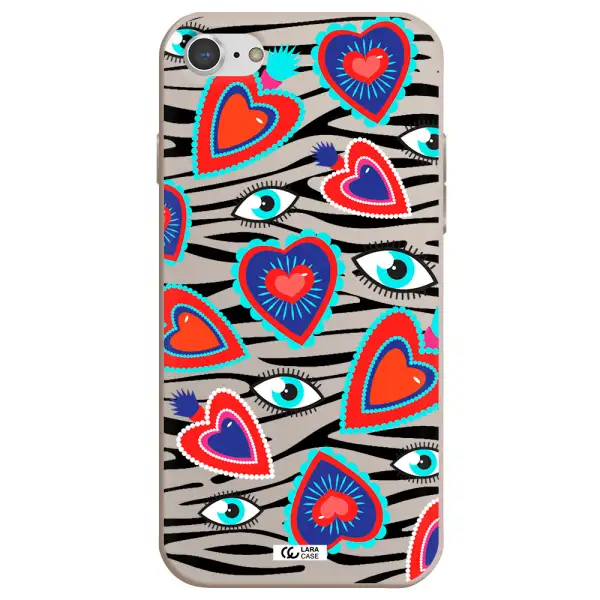 Eye Heart Apple iPhone 7 Silicone Stone Case
