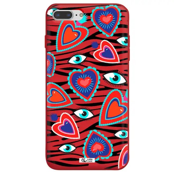 Eye Heart Apple iPhone 8 plus Silicone Imperial Red Case