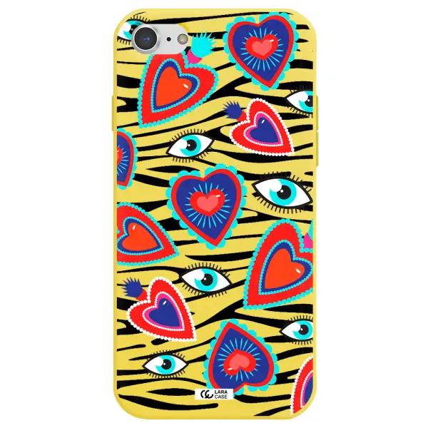 Eye Heart Apple iPhone 8 Silicone canary yellow Case