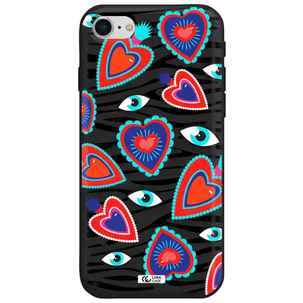 Eye Heart Apple iPhone se 2020 Silicone black Case