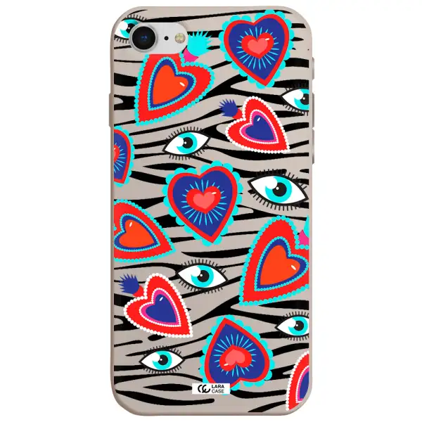 Eye Heart Apple iPhone se 2020 Silicone Stone Case