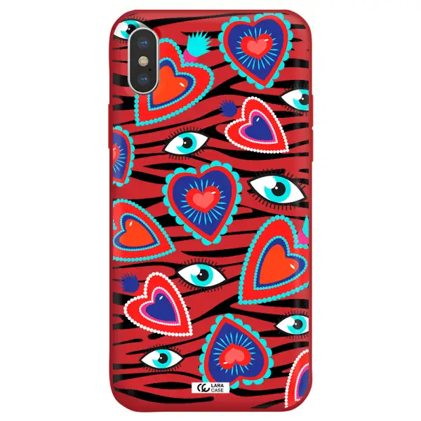 Eye Heart Apple iPhone X Silicone Imperial Red Case