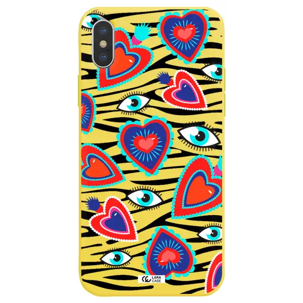 Eye Heart Apple iPhone XS Silicone canary yellow Case