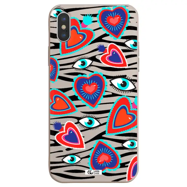 Eye Heart Apple iPhone XS Silicone Stone Case