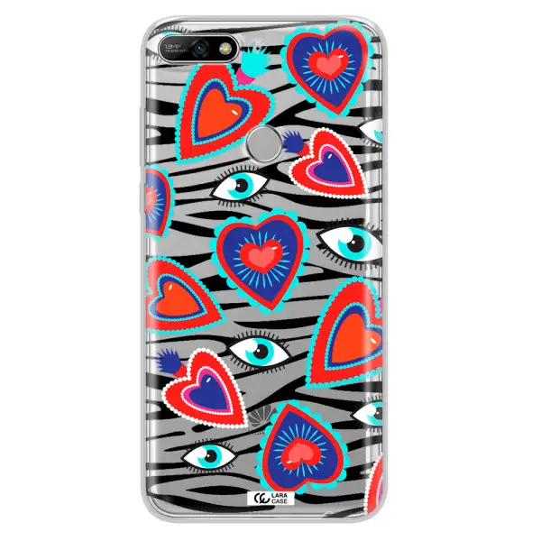 Eye Heart Huawei Y7 2018 Clear TPU Case