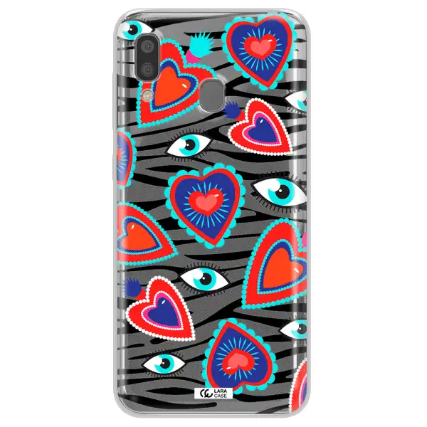 Eye Heart Samsung A20 Clear TPU Case