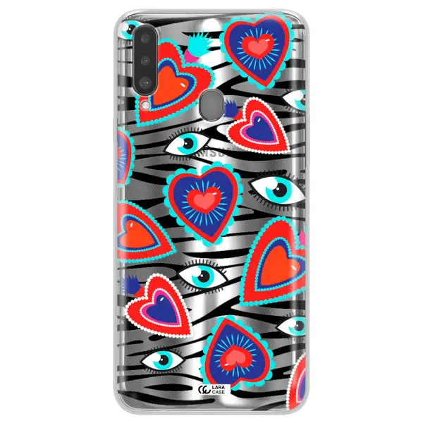 Eye Heart Samsung A20S Clear TPU Case