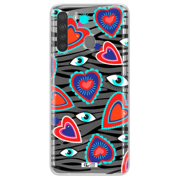 Eye Heart Samsung A21 Clear TPU Case