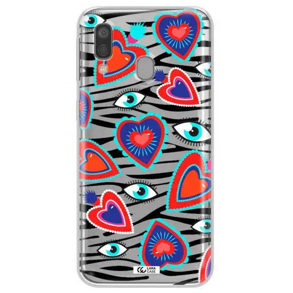 Eye Heart Samsung A40 Clear TPU Case