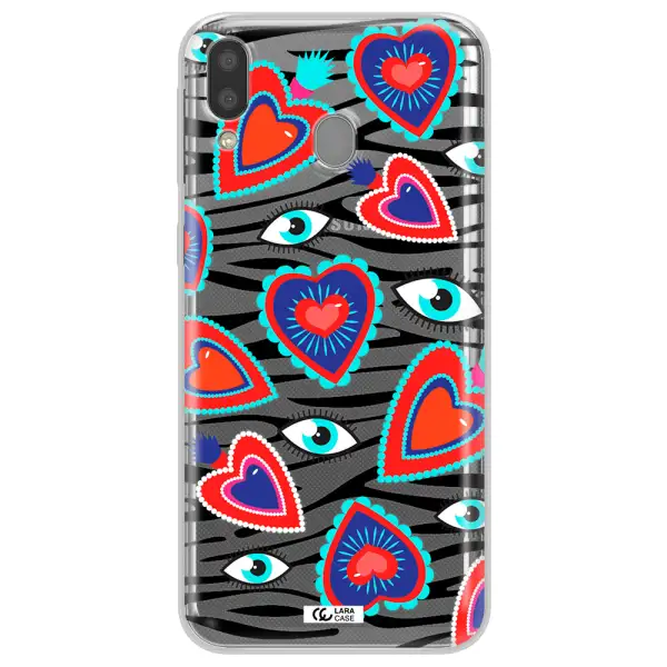 Eye Heart Samsung M20 Clear TPU Case