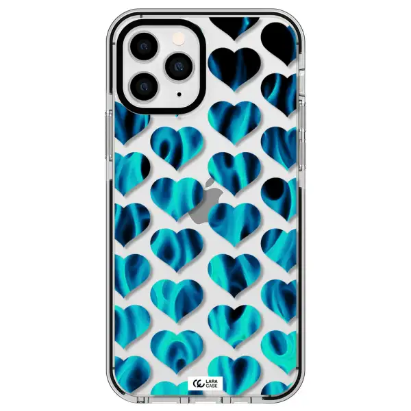 Heart Flame Apple iPhone 11 pro max impact black border Case