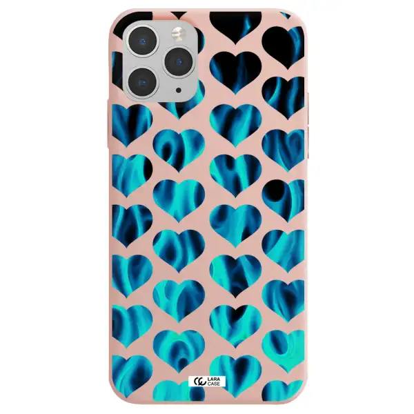 Heart Flame Apple iPhone 11 pro max Silicone pastel pink Case