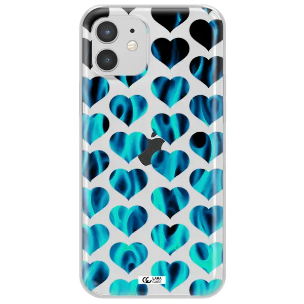 Heart Flame Apple iPhone 12 Clear TPU Case