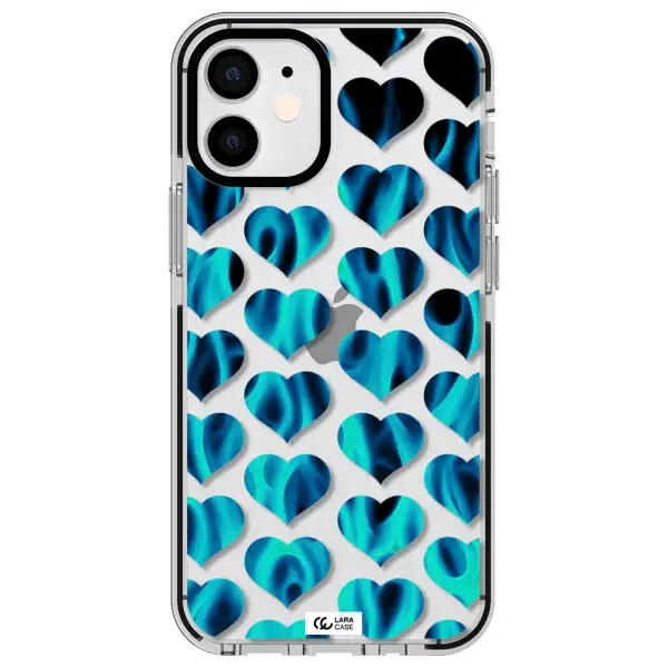 Heart Flame Apple iPhone 12 mini impact black border Case