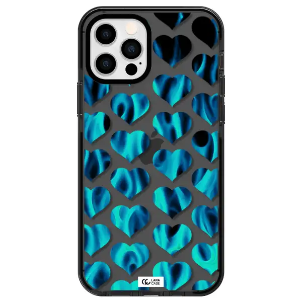 Heart Flame Apple iPhone 12 pro impact Smoke Black Case