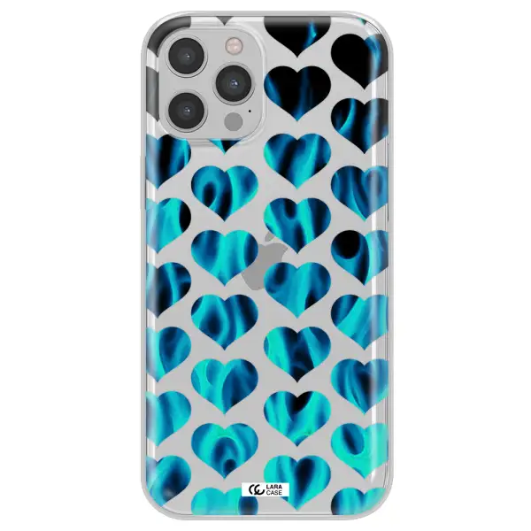 Heart Flame Apple iPhone 12 pro max Clear TPU Case