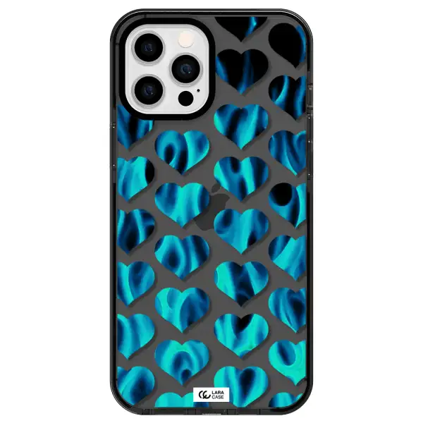 Heart Flame Apple iPhone 12 pro max impact Smoke Black Case