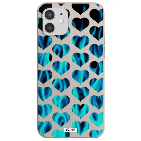 Heart Flame Apple iPhone 12 Silicone Stone Case