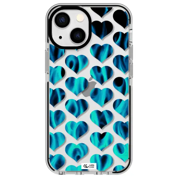 Heart Flame Apple iPhone 13 mini impact black border Case