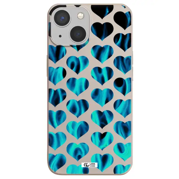 Heart Flame Apple iPhone 13 mini Silicone Stone Case