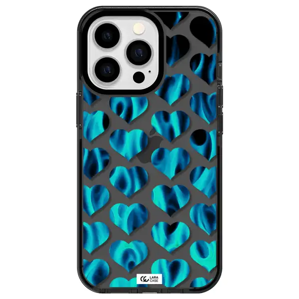 Heart Flame Apple iPhone 13 Pro impact Smoke Black Case