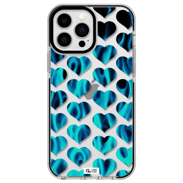 Heart Flame Apple iPhone 13 Pro Max impact black border Case