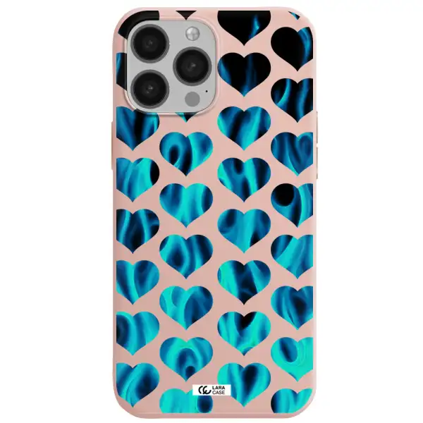 Heart Flame Apple iPhone 13 Pro Max Silicone pastel pink Case