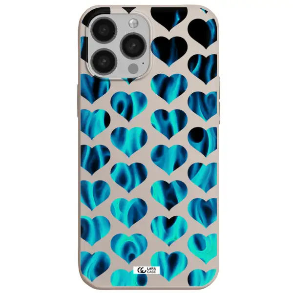 Heart Flame Apple iPhone 13 Pro Max Silicone Stone Case