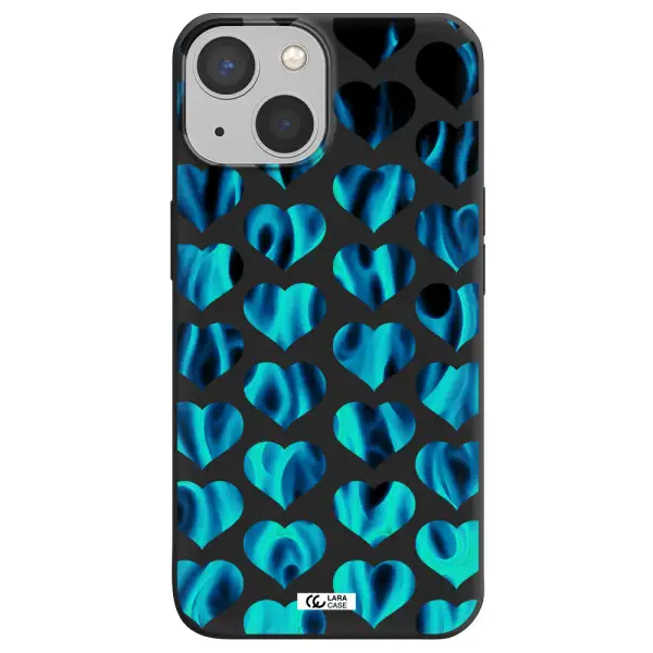 Heart Flame Apple iPhone 13 Silicone black Case