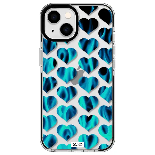 Heart Flame Apple iPhone 14 impact black border Case