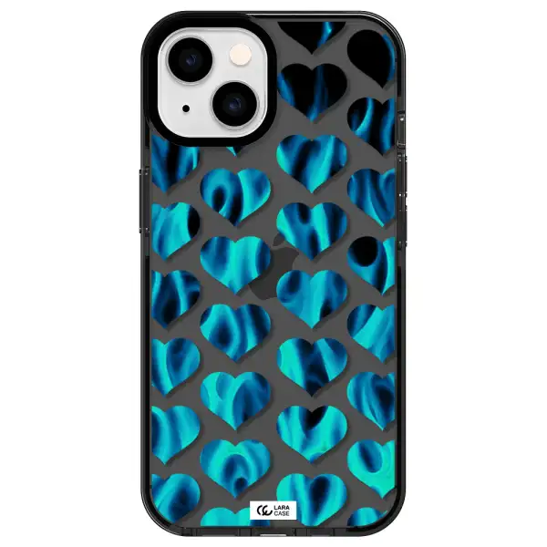 Heart Flame Apple iPhone 14 impact Smoke Black Case