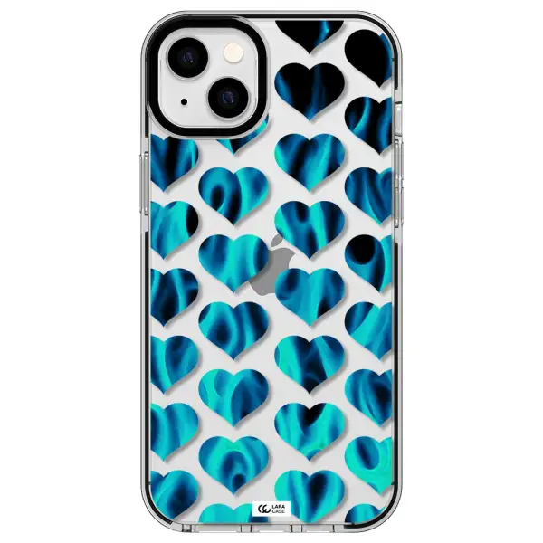 Heart Flame Apple iPhone 14 plus impact black border Case