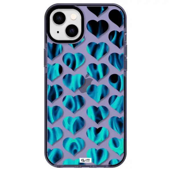 Heart Flame Apple iPhone 14 plus impact Lilac Case
