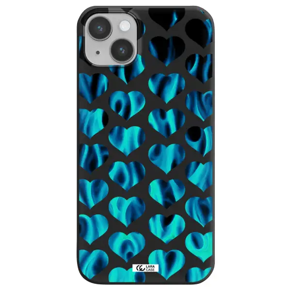 Heart Flame Apple iPhone 14 plus Silicone black Case