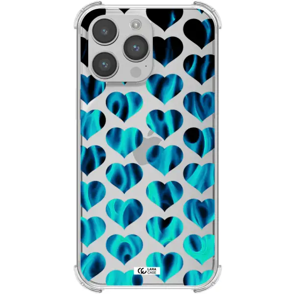 Heart Flame Apple iPhone 14 pro max Clear PC Case