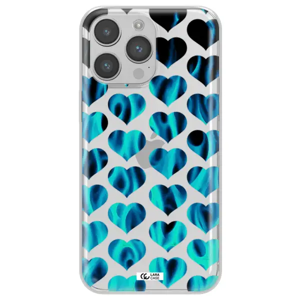 Heart Flame Apple iPhone 14 pro max Clear TPU Case