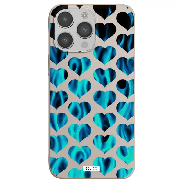Heart Flame Apple iPhone 14 pro max Silicone Stone Case