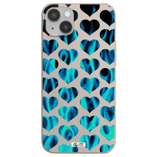 Heart Flame Apple iPhone 14 Silicone Stone Case