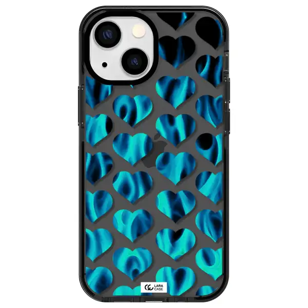 Heart Flame Apple iPhone 15 impact Smoke Black Case